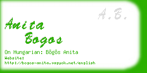 anita bogos business card
