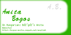 anita bogos business card